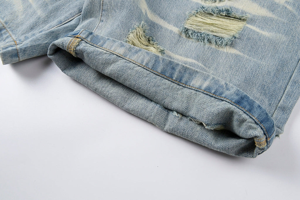 Hellstar Studios Washed Distressed Denim Shorts Street - product image 3