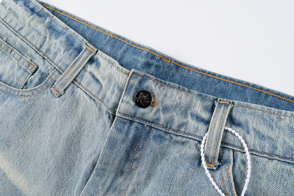 Hellstar Studios Washed Distressed Denim Shorts Street - product image 5