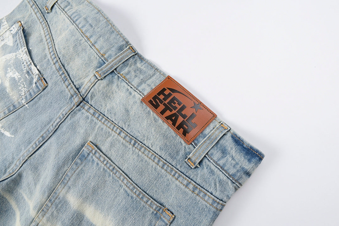 Hellstar Studios Washed Distressed Denim Shorts Street - product image 8