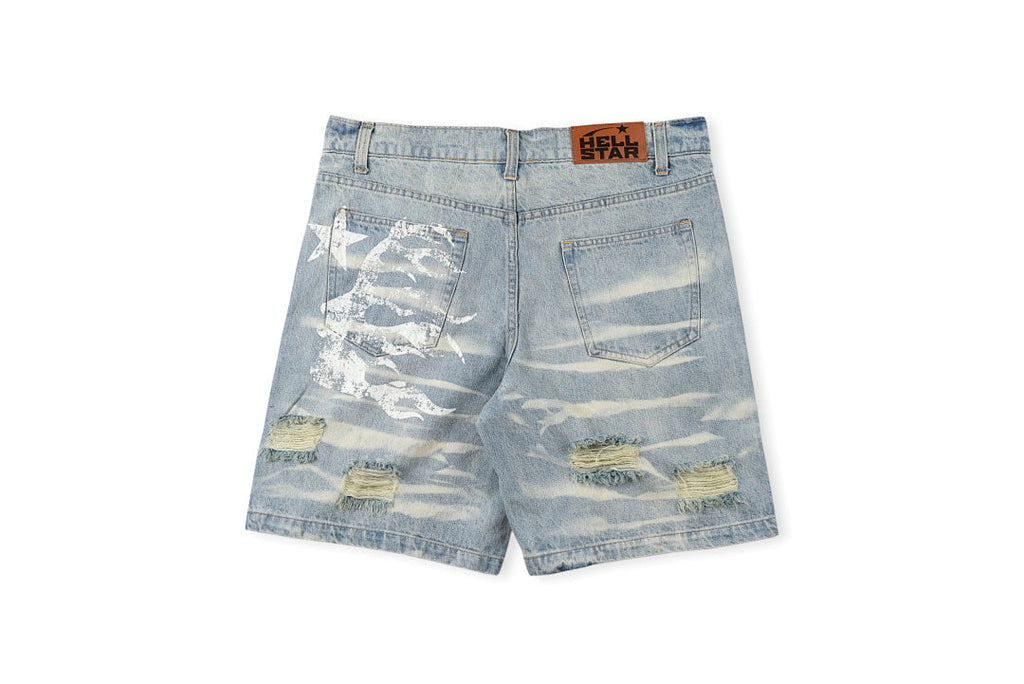 Hellstar Studios Washed Distressed Denim Shorts Street - product image 2