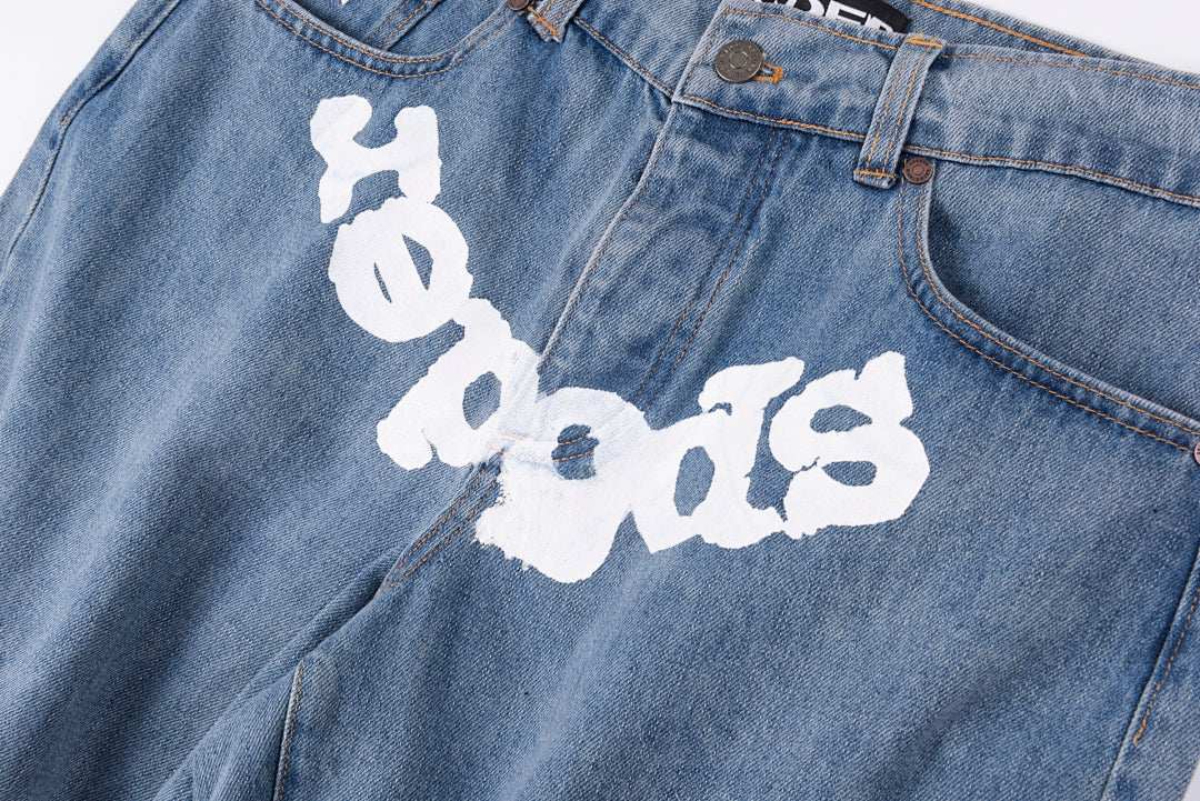 Sp5der 555555 5Star Vintage Denim Shorts Classic American Fabric Web Identity Street - product image 7