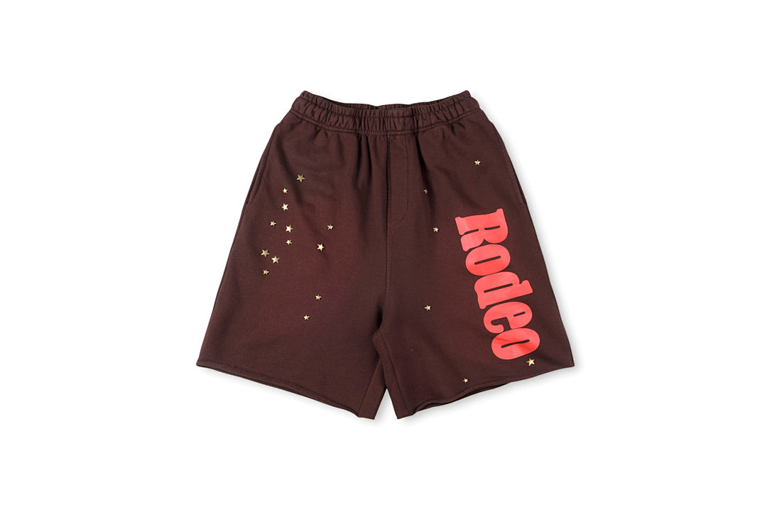 Sp5der Worldwide 555555 Before Washed Shorts 3D Star Raised Time Dimension Web Identity - product image 1
