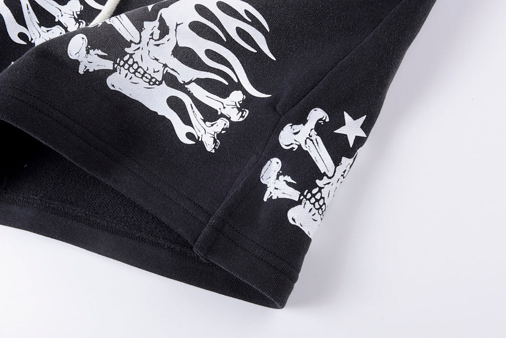 Hellstar Studios Skull Shorts Washed Cosmic Dark Energy Death Symbol Street - product image 5