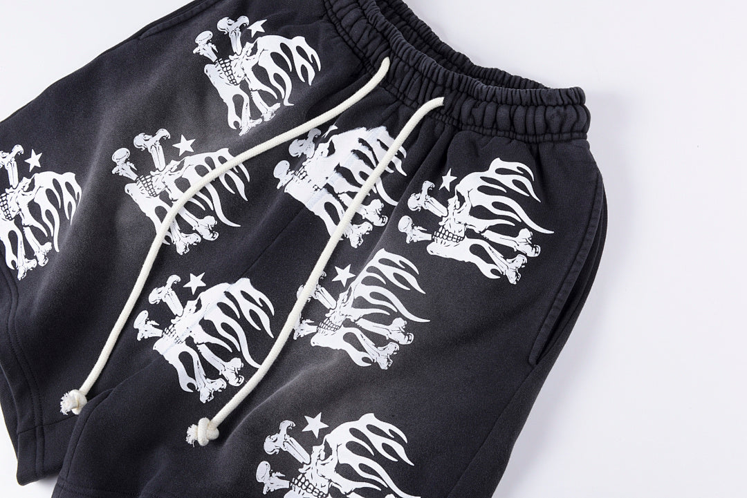 Hellstar Studios Skull Shorts Washed Cosmic Dark Energy Death Symbol Street - product image 7