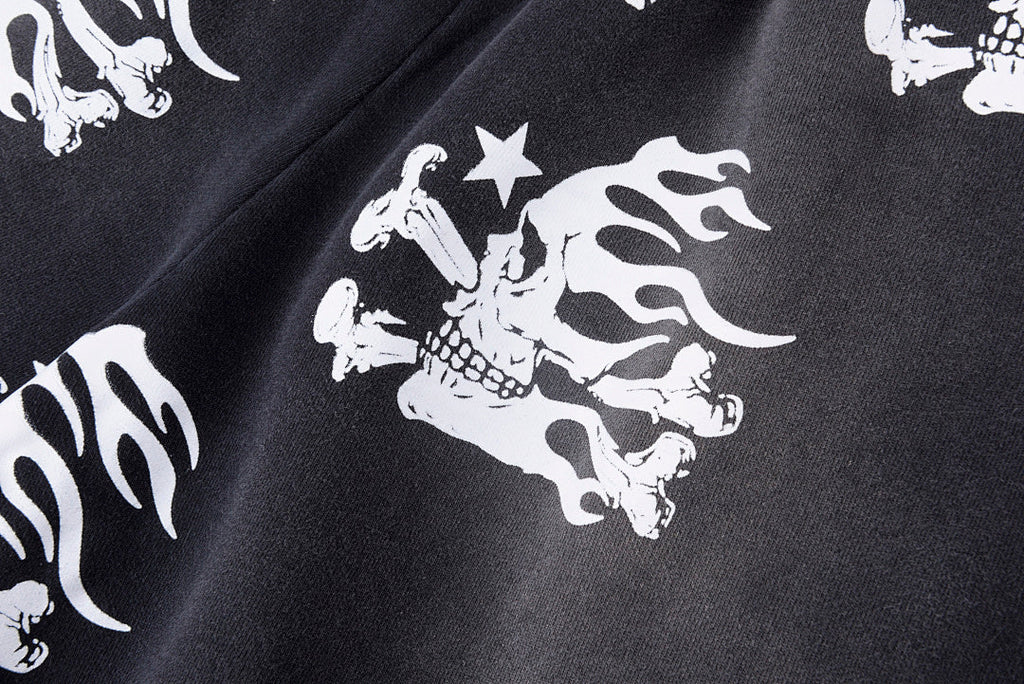 Hellstar Studios Skull Shorts Washed Cosmic Dark Energy Death Symbol Street - product image 8