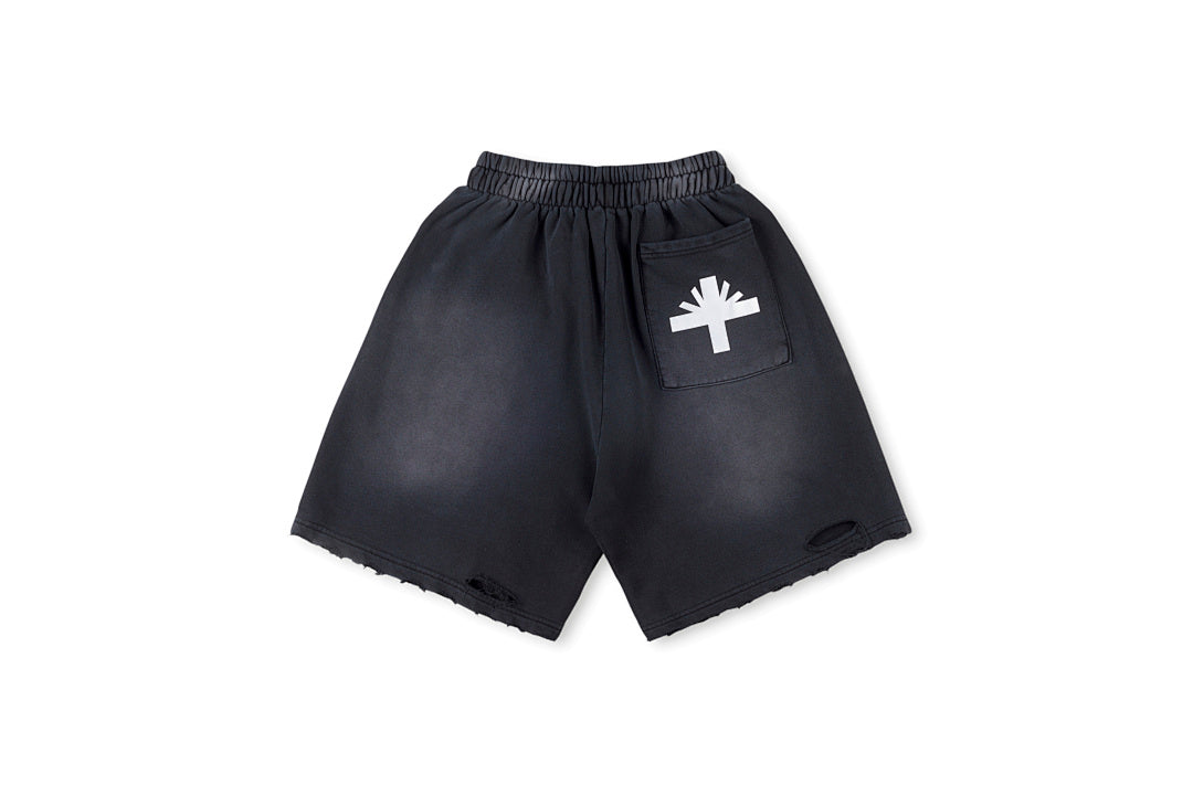 Vertabrae Verty Shorts 3D Print Distressed Holes Black Spine Identity Anatomical Street - product image 2