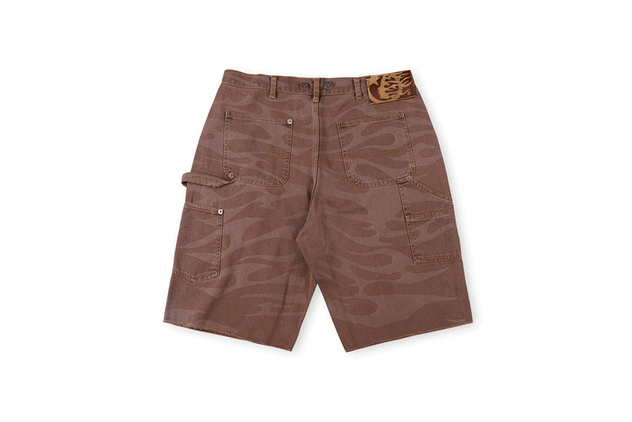 Hellstar Studios Denim Shorts Washed Camo Cosmic Dark Energy Military Street