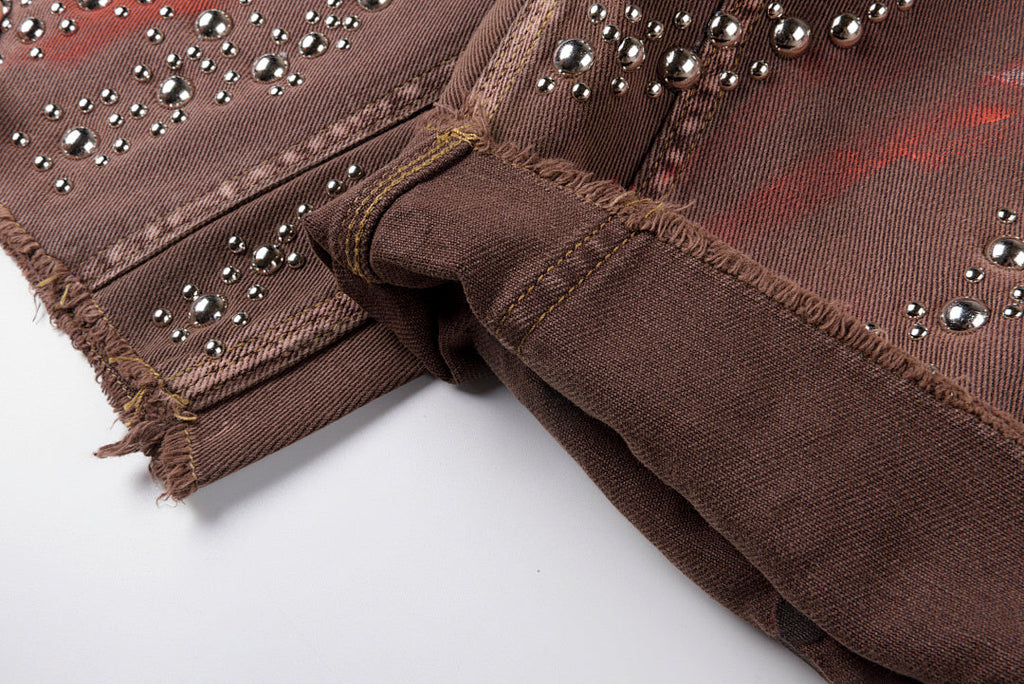 Hellstar Studios Heavy Washed Beaded Denim Shorts - product image 3