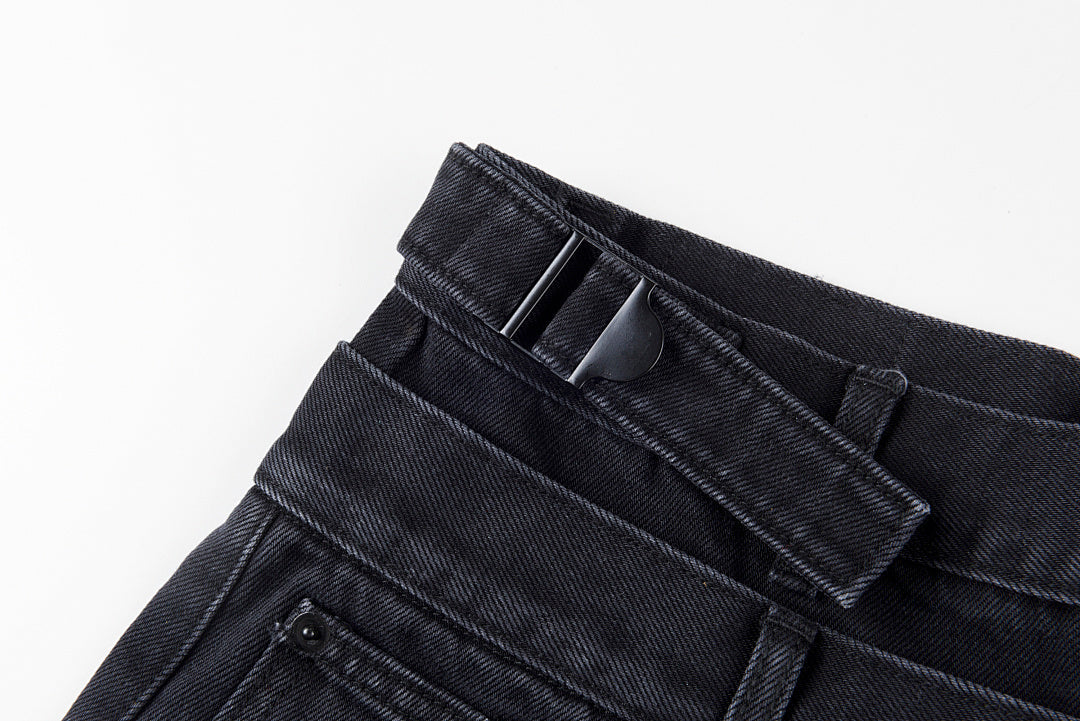Tuff Crowd Embroidered Black Denim Shorts - product image 7