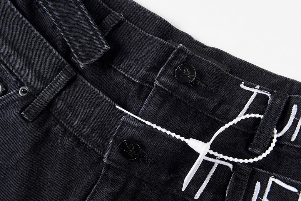 Tuff Crowd Embroidered Black Denim Shorts - product image 8