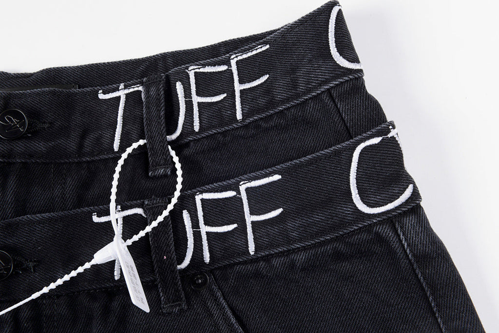 Tuff Crowd Embroidered Black Denim Shorts - product image 9