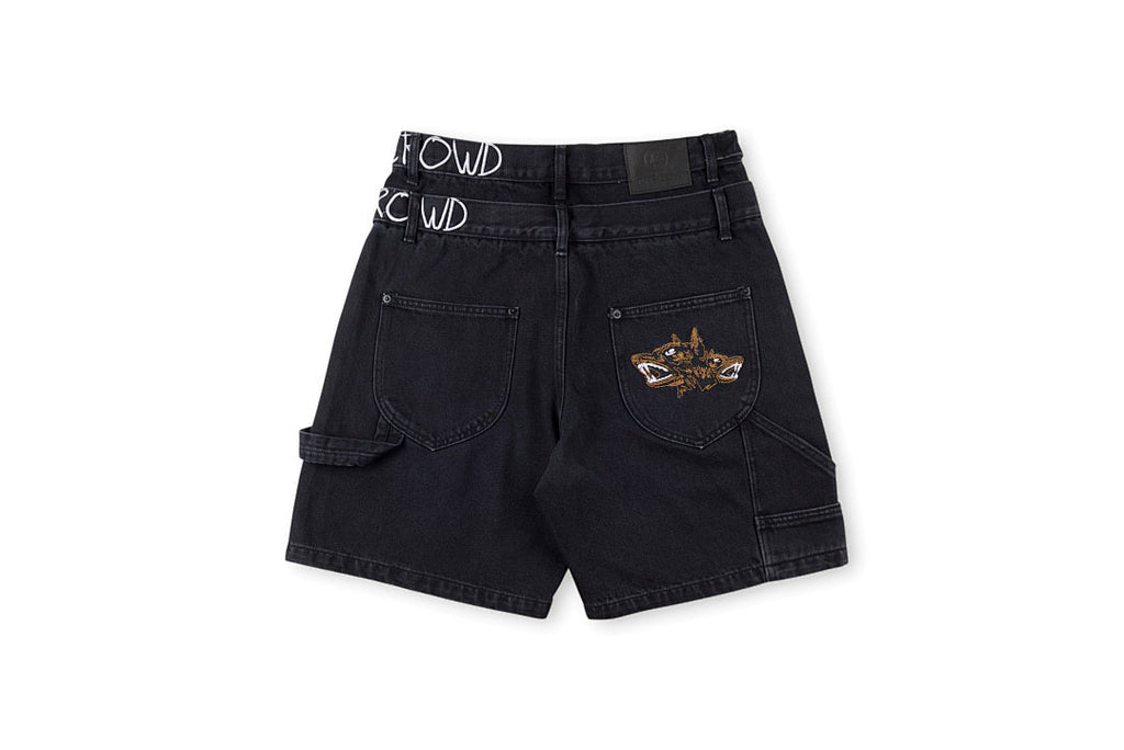 Tuff Crowd Embroidered Black Denim Shorts - product image 2