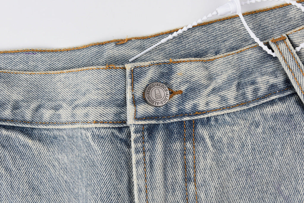 Rhinestone Graphic Washed Denim Shorts - product image 8