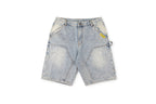 Rhinestone Graphic Washed Denim Shorts - product image 1