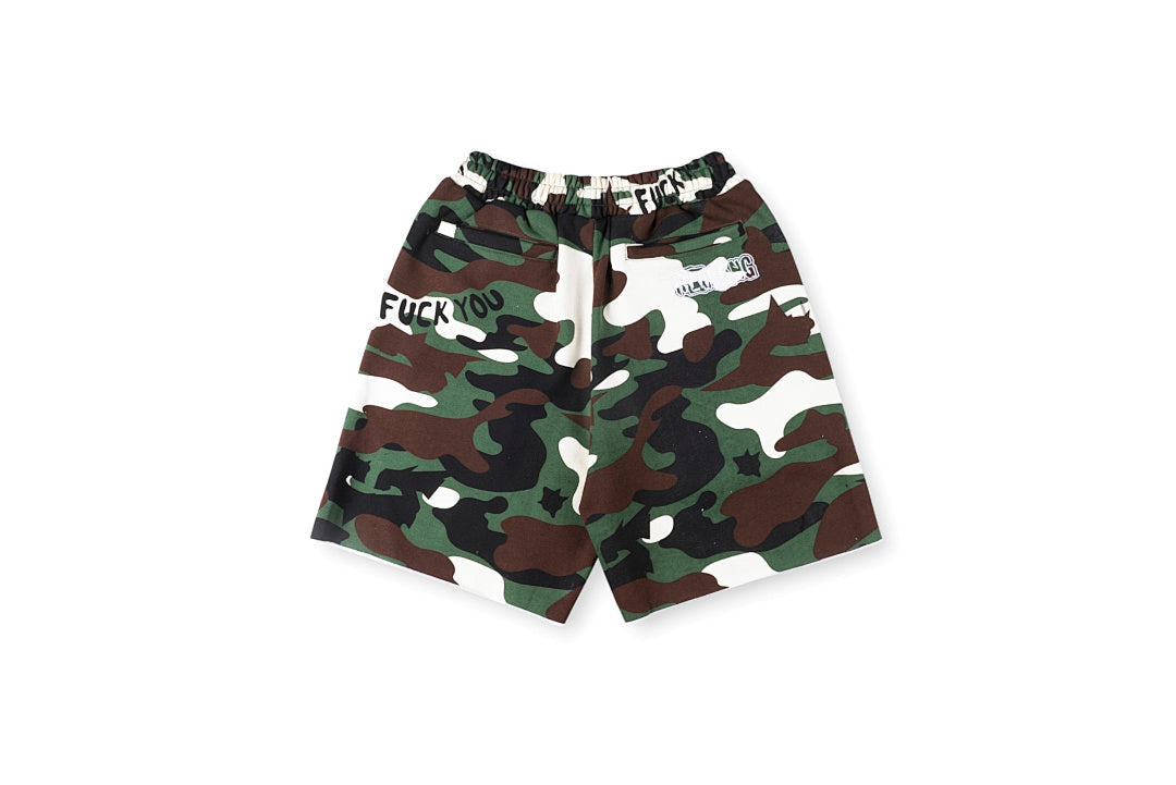 Glo Gang Camo Cartoon Embroidered Shorts - product image 2