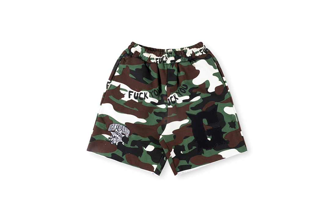Glo Gang Camo Cartoon Embroidered Shorts - product image 1