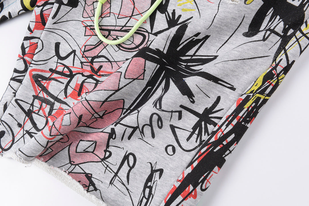 Vertabrae Push Graffiti Print Shorts - product image 5