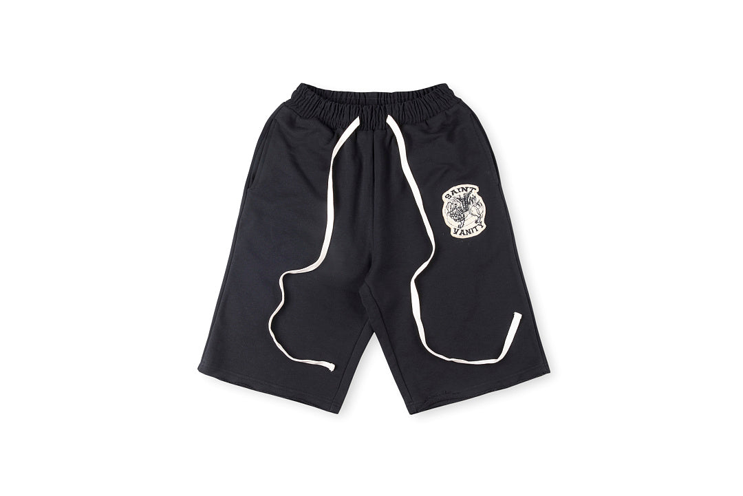 Saint Vanity Embroidered Shorts - Black / Red - product image 1