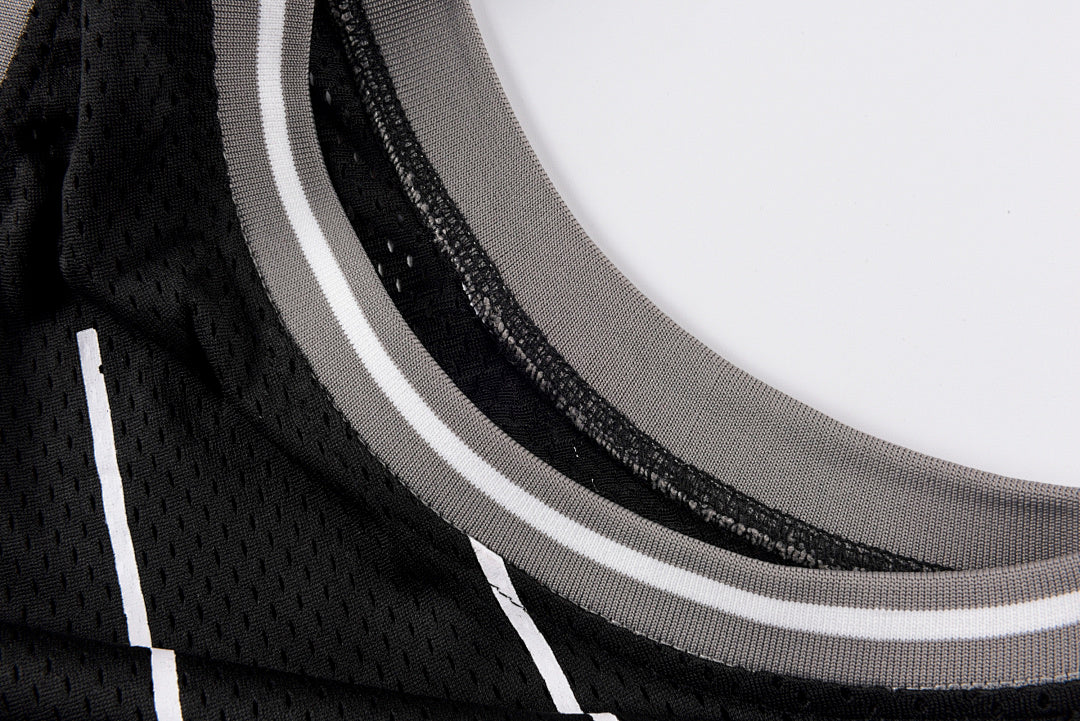 Revenge Black Bones Graphic Jersey Vest T-Shirt - Black / Light Gray - product image 6