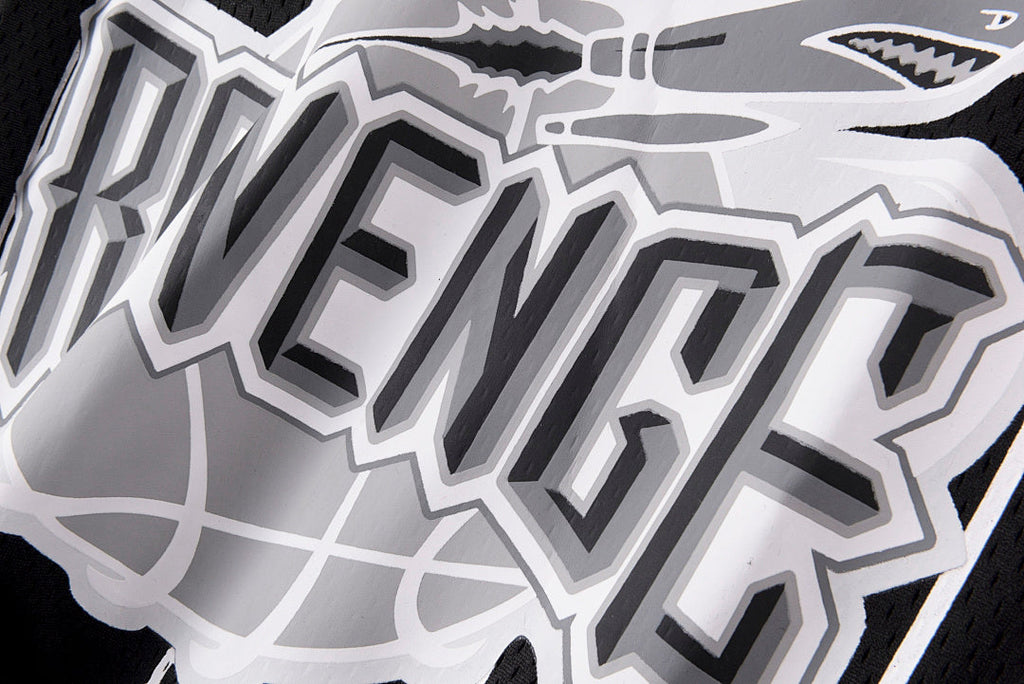 Revenge Black Bones Graphic Jersey Vest T-Shirt - Black / Light Gray - product image 8