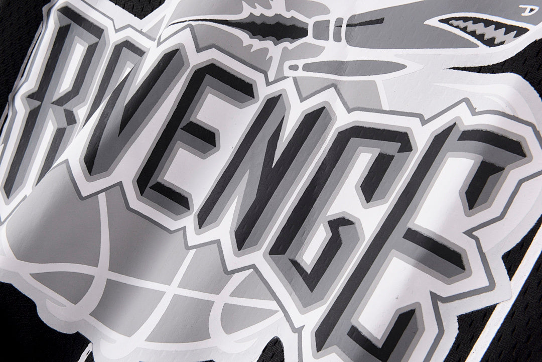 Revenge Black Bones Graphic Jersey Vest T-Shirt - Black / Light Gray - product image 8