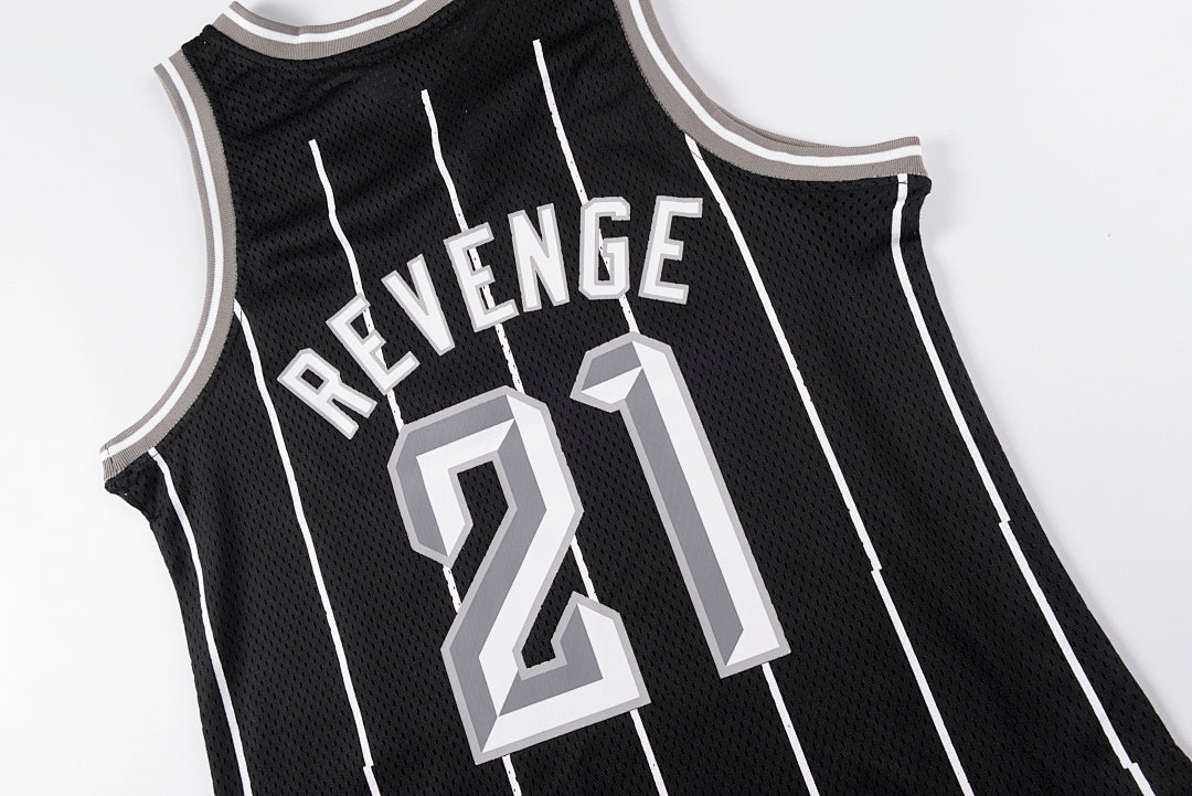 Revenge Black Bones Graphic Jersey Vest T-Shirt - Black / Light Gray - product image 11