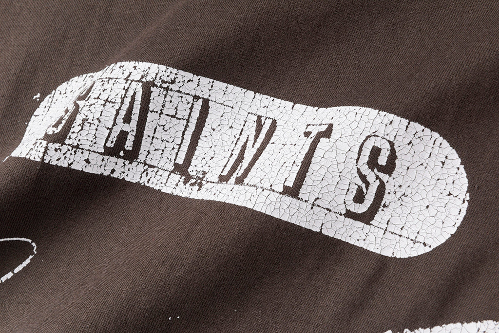 Saint Michael Vintage Wash Tubular Knit Graphic T-Shirt - Burgundy Charcoal - product image 3