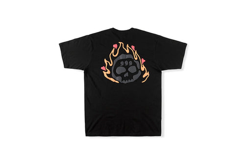 999 Flame Puff Print Graphic T-Shirt - Black / Light Gray - product image 2