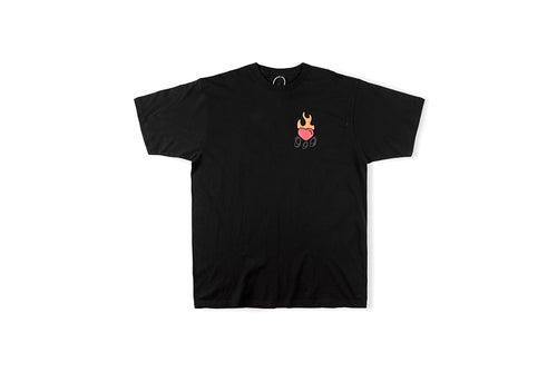999 Flame Puff Print Graphic T-Shirt - Black / Light Gray - product image 1