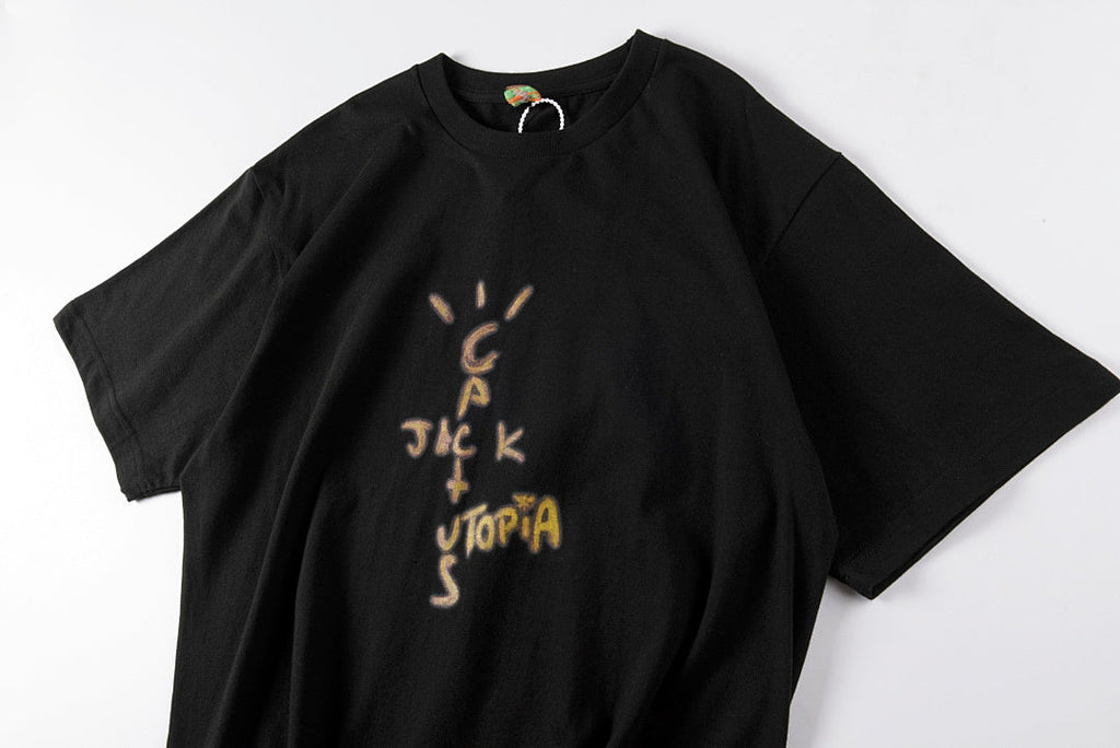 Travis Scott Cactus Jack Hand-Drawn Doodle Portrait T-Shirt - Black / Burgundy - product image 6