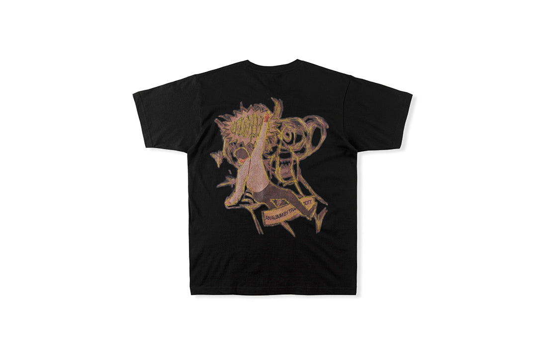 Travis Scott Cactus Jack Hand-Drawn Doodle Portrait T-Shirt - Black / Burgundy - product image 2