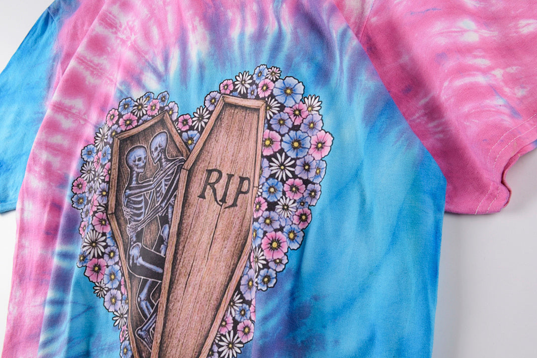 Travis Scott Cactus Jack x Rushadk Swirl Skull Tie-Dye T-Shirt - Light Blue Pink - product image 4