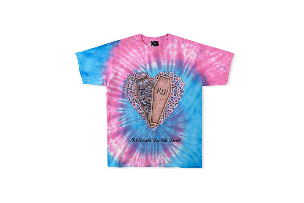 Travis Scott Cactus Jack x Rushadk Swirl Skull Tie-Dye T-Shirt - Light Blue Pink - product image 1