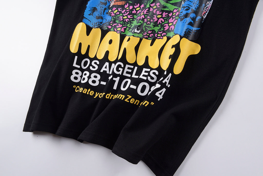 Travis Scott x Cactus Jack Market Graphic T-Shirt in Black and Light Gray. - product image 9