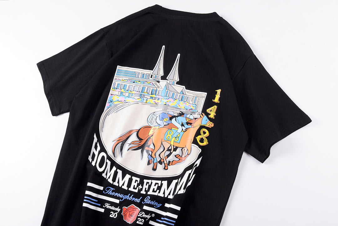 American Vintage Equestrian Horse Print Oversize T-Shirt - Black / Beige - product image 8