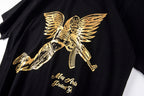 Homme Femme Gold Foil Angel Graphic Couples T-Shirt - Black / Light Gray - product image 6