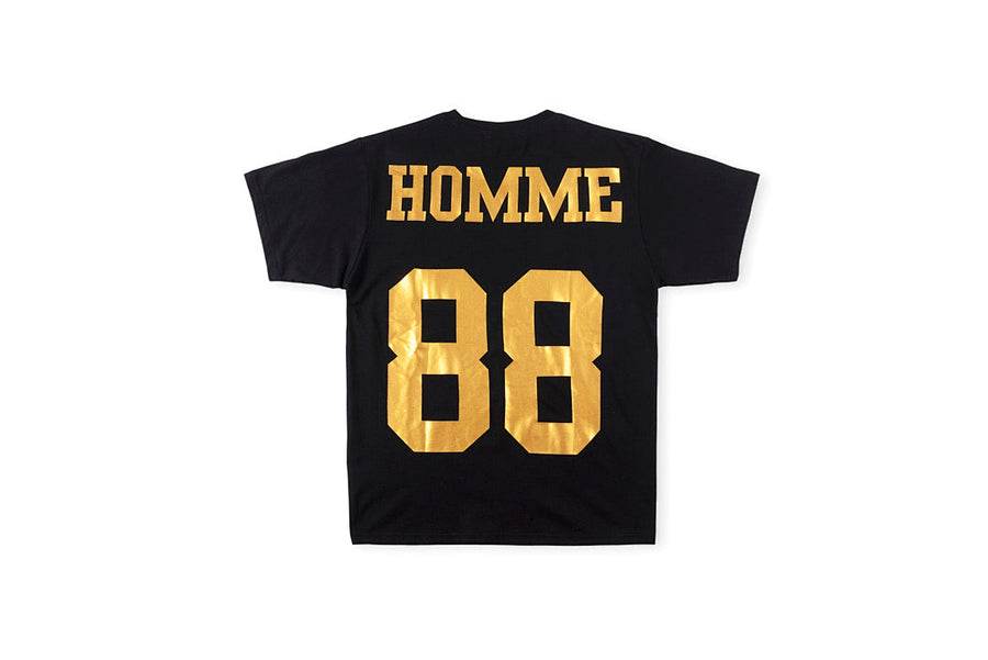 Homme Femme Gold Foil Angel Graphic Couples T-Shirt - Black / Light Gray