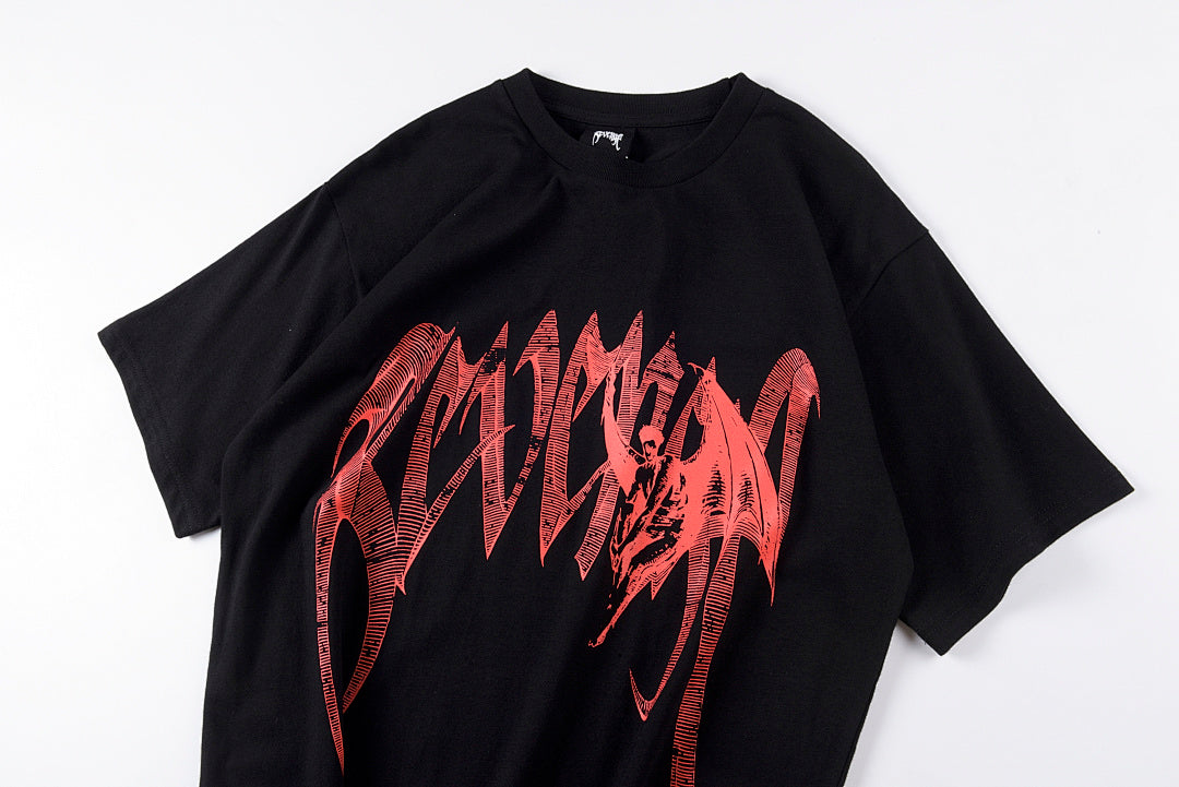 Revenge Dragon Bone Devil & Angel Oversized T-Shirt - Black / Light Gray - product image 4