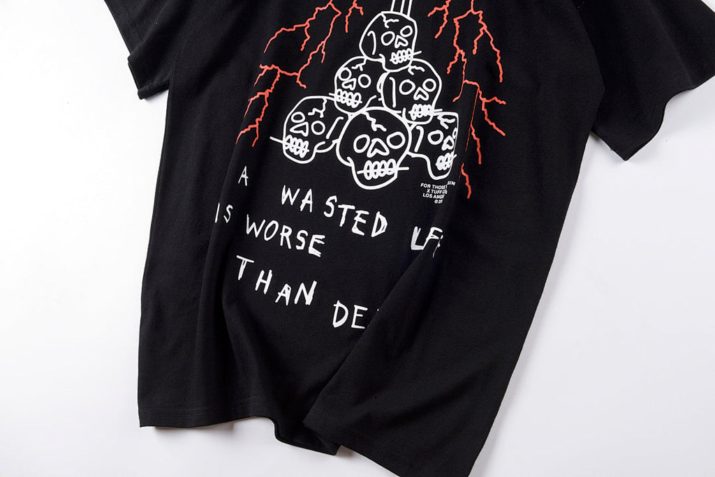 Tuff Crowd Beware of Owner Skull Print T-Shirt - Black / Light Gray - product image 7