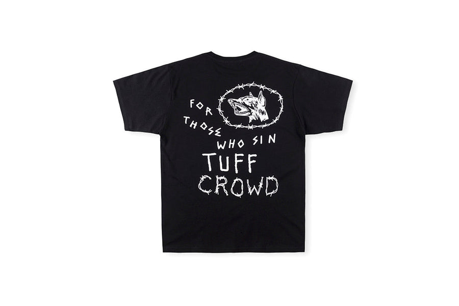 Tuff Crowd Beware of Owner Skull Print T-Shirt - Black / Light Gray