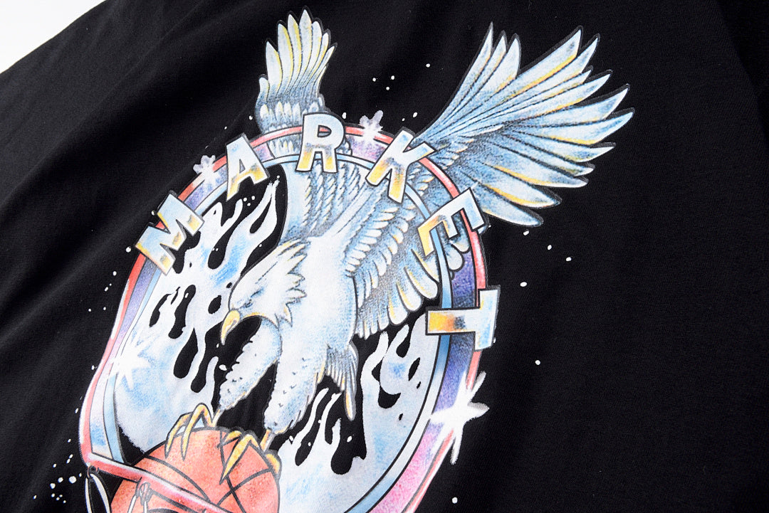 Market Nurture Yourself Eagle Slam Dunk Graphic T-Shirt - Black / Yellow - product image 4