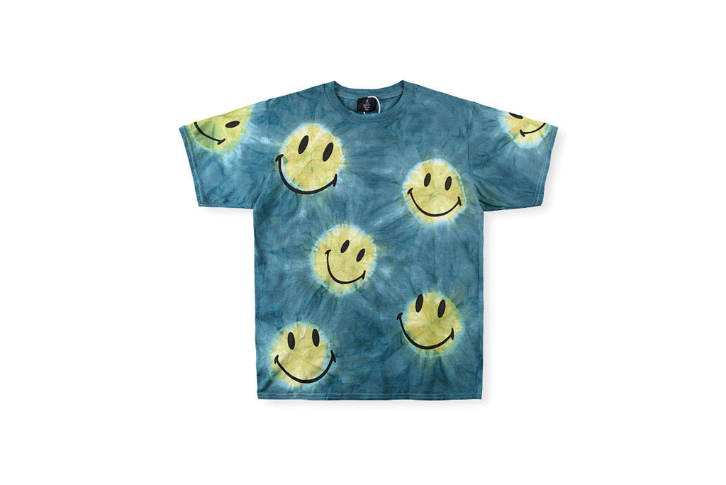 Travis Scott Tie-Dyed Smiley Face T-Shirt - Blue / Light Blue - product image 3