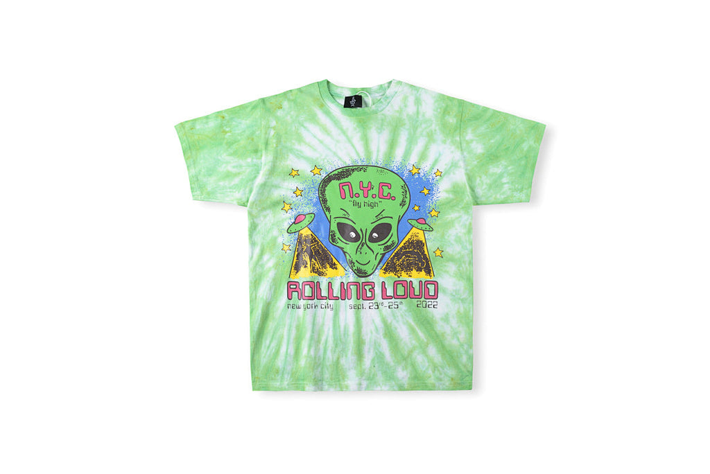 Travis Scott x Rolling Loud Alien Print Tie-Dye T-Shirt - Mint - product image 1