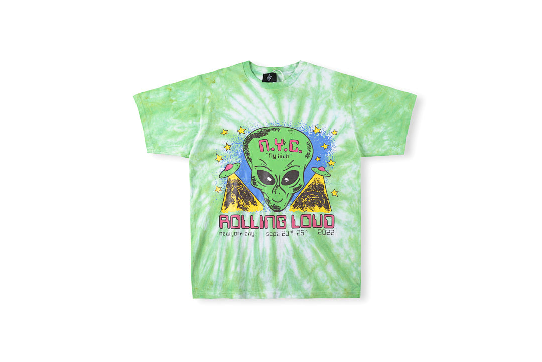 Travis Scott x Rolling Loud Alien Print Tie-Dye T-Shirt - Mint - product image 1