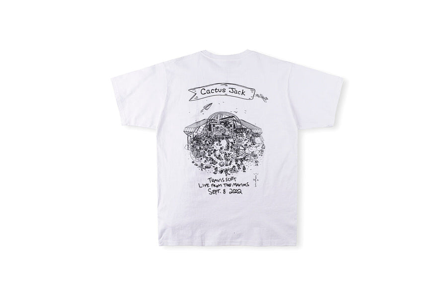 Travis Scott x Cactus Jack Hand-Drawn Line Art T-Shirt - Black / Light Gray