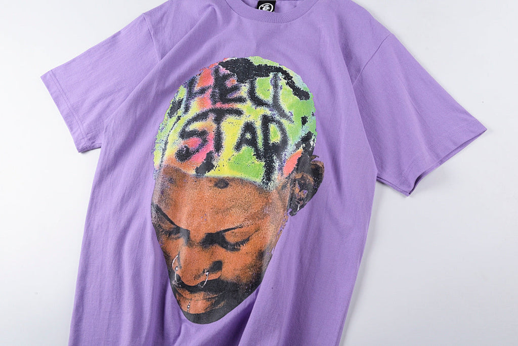 Hellstar Studios Dennis Rodman Graphic T-Shirt - Purple / Light Gray - product image 8