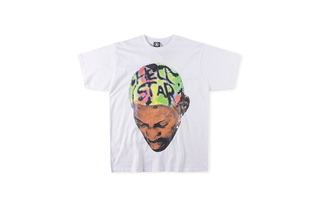 Hellstar Studios Dennis Rodman Graphic T-Shirt - Purple / Light Gray - product image 1