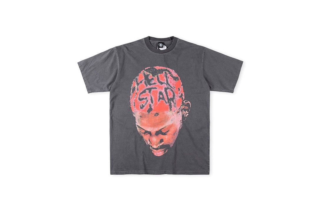 Hellstar Studios Rodman Sequin Portrait T-Shirt - Burgundy / Light Gray - product image 4