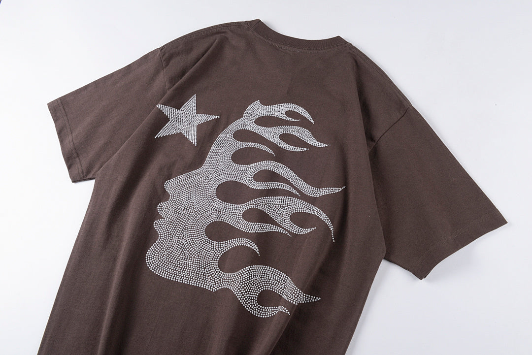 Hellstar Studios Rodman Sequin Portrait T-Shirt - Burgundy / Light Gray - product image 12