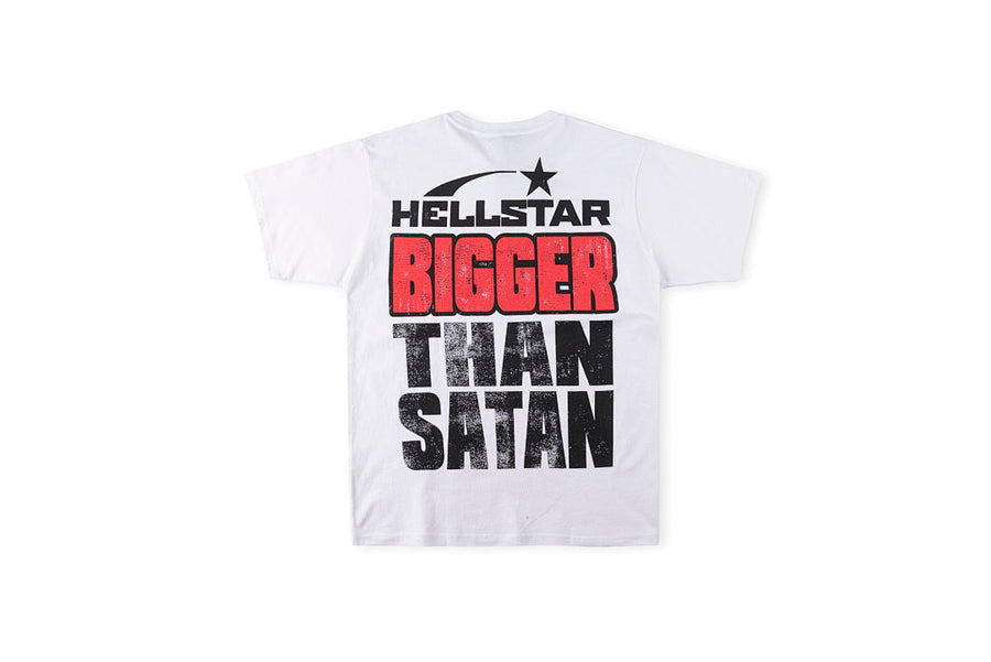 Hellstar Studios Bigger Than Satan Graphic T-Shirt - Light Gray
